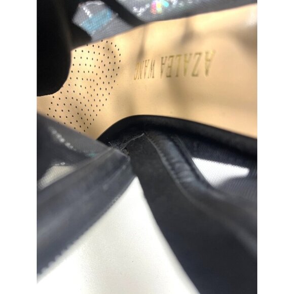 Azalea Wang Diamond Dream Lace Up Gem Black Mesh Jewel Booties Size 8 Ladies - Picture 9 of 16